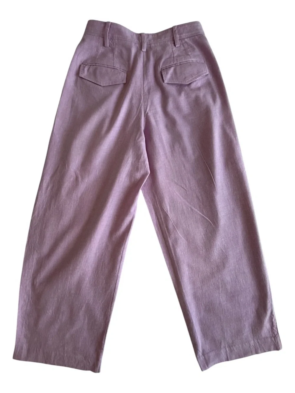Banana Republic Linen Blend Wide Leg Pants Petite 4 Lavender Resort Coastal - Picture 3 of 9